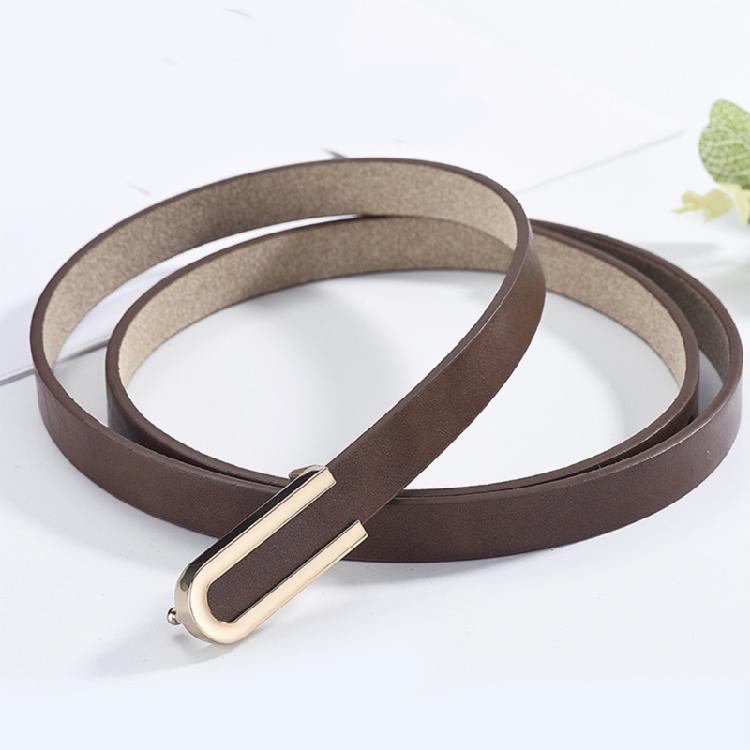 Trendy Waist Belt U Shaped Metal Buckle Thin Belt Waist Cincher for Women Enhances Any Outfit