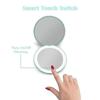 Компактное перезаряжаемое зеркало для макияжа с подсветкой, 1-кратное и 10-кратное увеличение