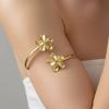 Gold Color Floral Open Cuff Armlet Enamel Glaze Craft Open Arm Ring Spiral Arm Bracelet  Jewelry