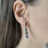 Серебряные серьги с сапфиром nano 2.148ct, фианитами (2195030)