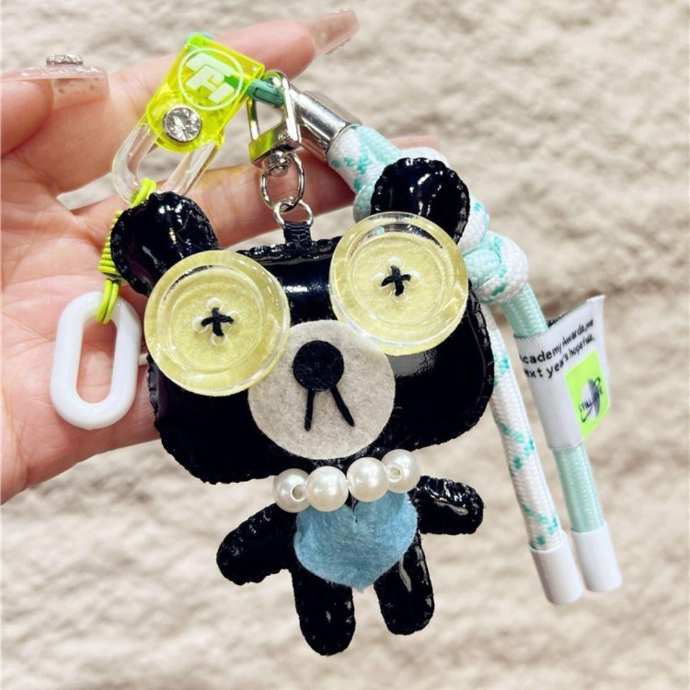 PU Cartoon Keychain Button Eye Dolls Pendant Creative Bag Accessories Bag/key Decor