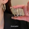 Серебряная игла металлический круг простой кольцо серьги корейский нишевый темперамент высококачественные серьги атмосферные лицо тонкие серьги оптом