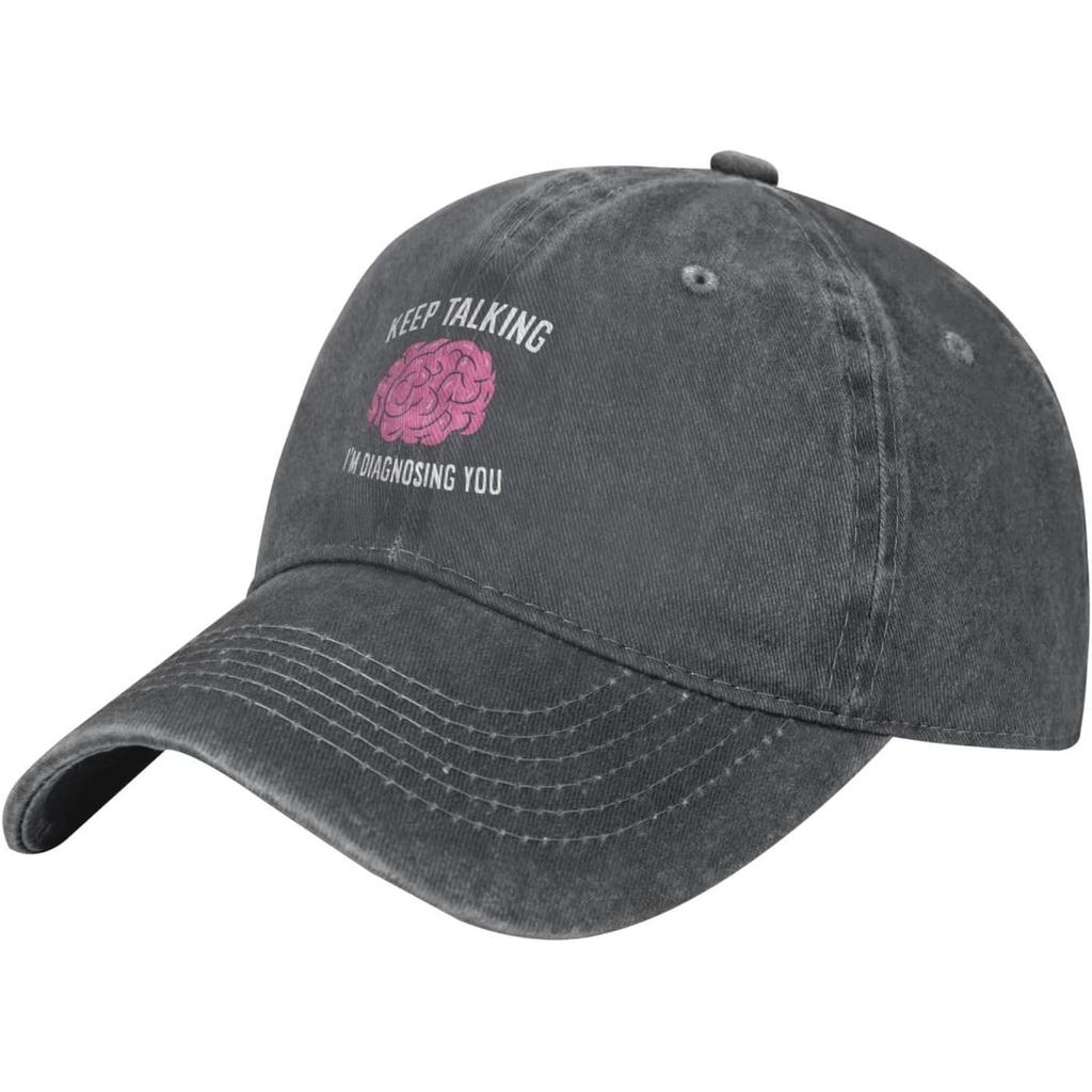 Keep Talking Im Diagnosing You Washed Baseball Cap Breathable Cotton Dad Hat for Unisex