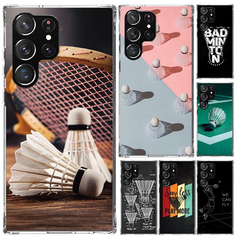 Badminton Sport Phone Case for Samsung Galaxy S26 S24 S23 Ultra S25 Edge S22 S21 Plus S20 FE + Soft Print Shell Funda Galaxy S25