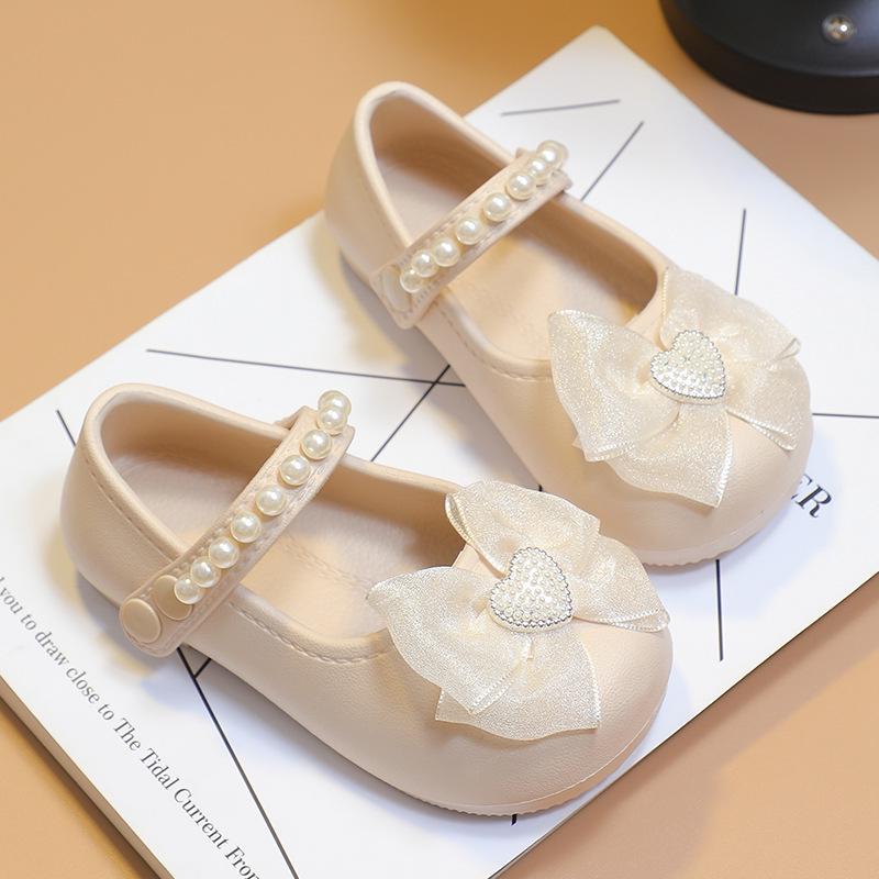 Детские лоферы-туфли EVA 2025 для девочек - Однотонная обувь с декором-бантом для весны, лета и осени