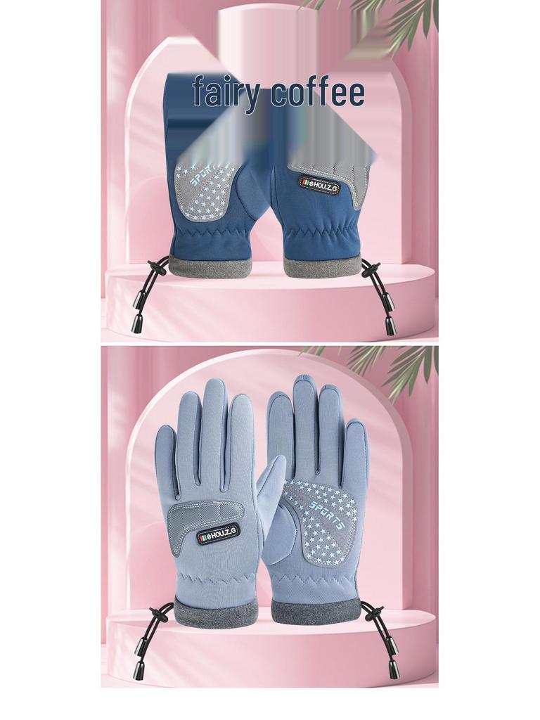 Детские зимние перчатки на флисовой подкладке: Теплые, Нескользящие для Велоспорта на Открытом Воздухе, для Мальчиков и Девочек