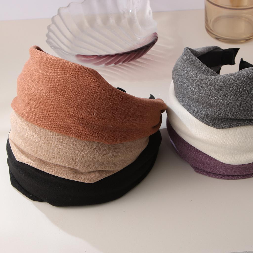 Wide-brimmed Headband for Women, High-grade Pure Color, Versatile Headband, High Skull Headband, Face Wash and Makeup Pressing Hairpin Headdress