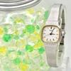 [Новый аккумулятор] SEIKO Seiko женские часы серебряные квадратные 1221-5520 530026