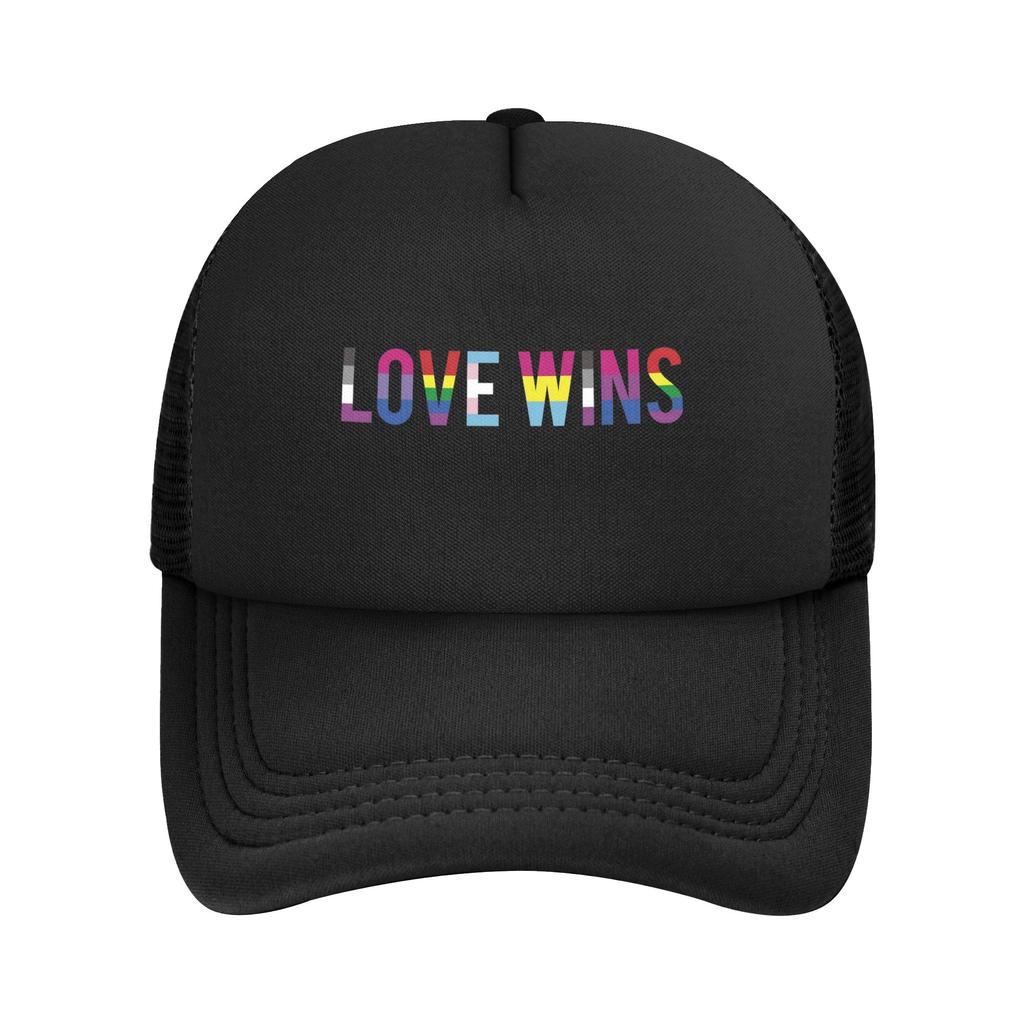 LGBT Pride Progress Pride Love Trucker Cap Adult Retro Mesh Baseball Cap Polyester Breathable Dad Hat