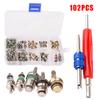 102 шт./кор. R12 R134a A/C кондиционер Шрейдер клапан сердечник автомобильные клапаны кондиционера ассортимент набор инструментов для удаления