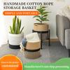 Cotton Rope Woven Basket - Dustproof, Foldable Storage for Clothes, Snacks, Plants