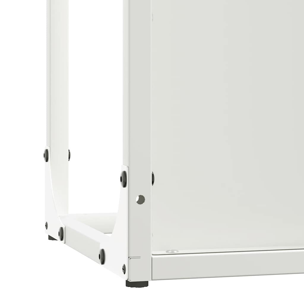 Firewood Rack White 25x25x60 cm Cold Rolled Steel