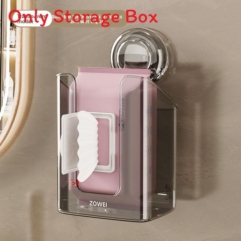 Modern Sucker Wall Mounted Wipe Box For Bathroom Bedroom Organization