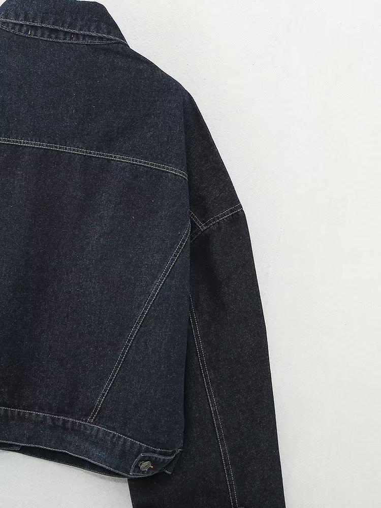 Новый европейский и американский женский джинсовый пиджак с лацканами и расклешенными брюками