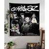 Virtual Anime Rock Band Gorillaz Colorful Tapestry Wall Hanging Hanging Tarot Hippie Wall Rugs Dorm Wall Art Decor