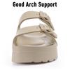 Fashion Crestar Women's Platform Sandals Outdoor Fashion Lightweight Beach Slippers With Arch Support Summer Comfort Slip On Home Slides