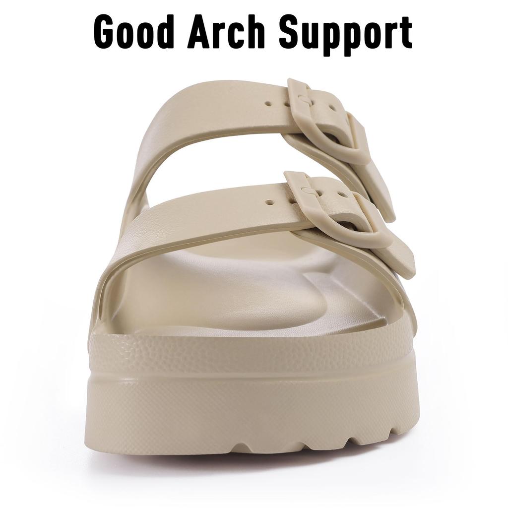 Fashion Crestar Women's Platform Sandals Outdoor Fashion Lightweight Beach Slippers With Arch Support Summer Comfort Slip On Home Slides