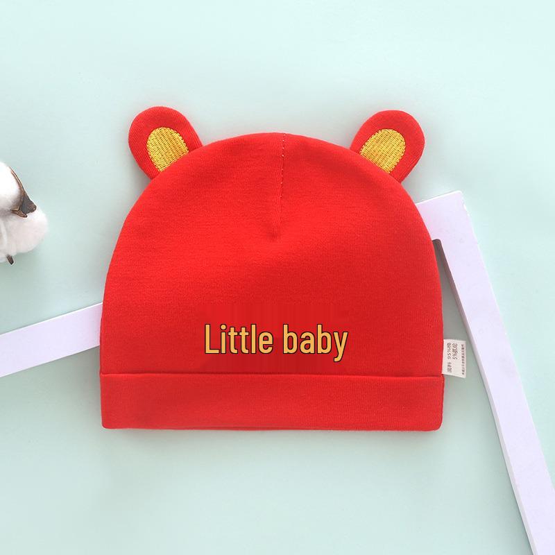 Pure Cotton Double Layer Newborn Hat for 0-3 Months, Suitable for Autumn/Winter