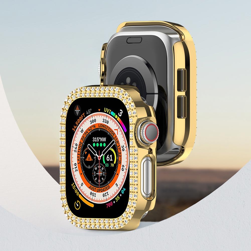 Чехол для ПК с двойным бриллиантом, защита экрана часов от падений, защита от царапин, полная рамка для часов IOS серии 10 42 мм/46 мм