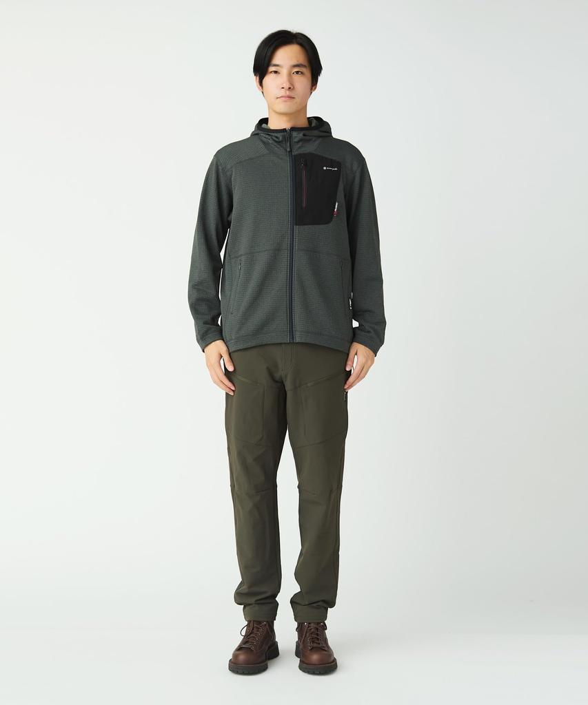 Snow Peak Polartec Power Grid Fleece Hoodie and Size L SPF-JK-25AU907, Men's Women's, Black,