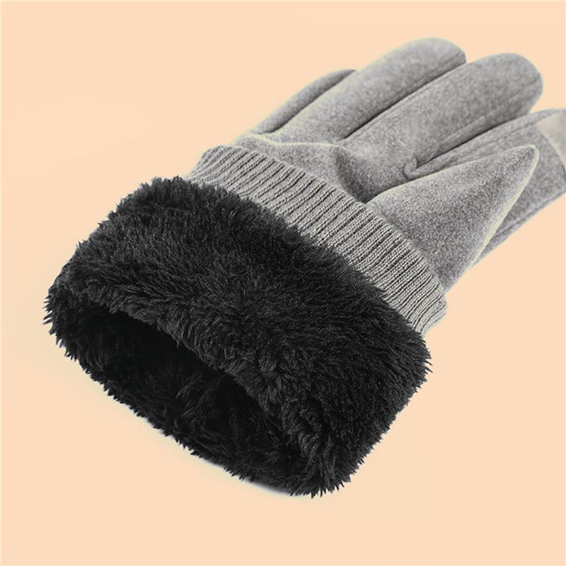 Man Outdoor Activity Gloves Winter Keep Warm Gloves Touch Screen Plus Velvet Inside Mens Gloves Trendy Simple Cold Protection