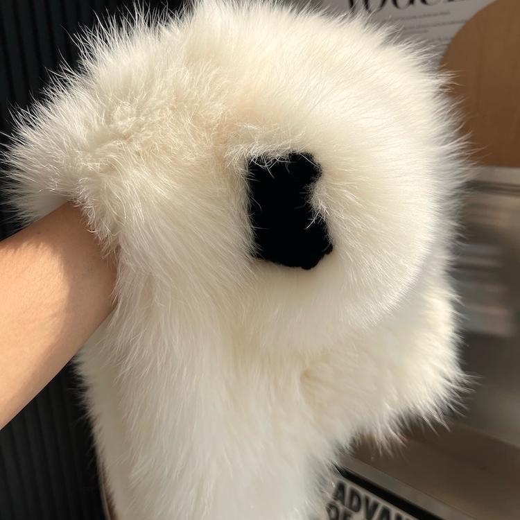 Шапка из меха лисы, шарф из меха медведя, встроенная меховая зимняя шапка для женщин, теплая двухсторонняя, из натурального волоса, мягкая, симпатичная, с ушками, уменьшающая возраст