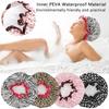 Fashion Leopard Print Shower Cap Waterproof Reusable Double Layer Bath Hair Cover with Elastic Edge for Women Men Products