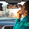 Пластиковая наклейка на зеркало заднего вида Автонаклейка Самоутверждения Люблю тебя Езди безопасно Наклейка Легко наносится Автонаклейка Съемная