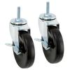 Doshisha Luminous Steel Rack Undercarriage Parts, Screw-On Rubber Casters, Set of 2 (IHL-GCL100) with Fixed Stoppers, Wheel Diameter 100mm, Height 9.8