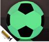 Glowing Soccer Size Glows Brightly In the Air Pump No Batteries Required and Ball, 5, Dark, Light-up, Futsal, Included, (black White)