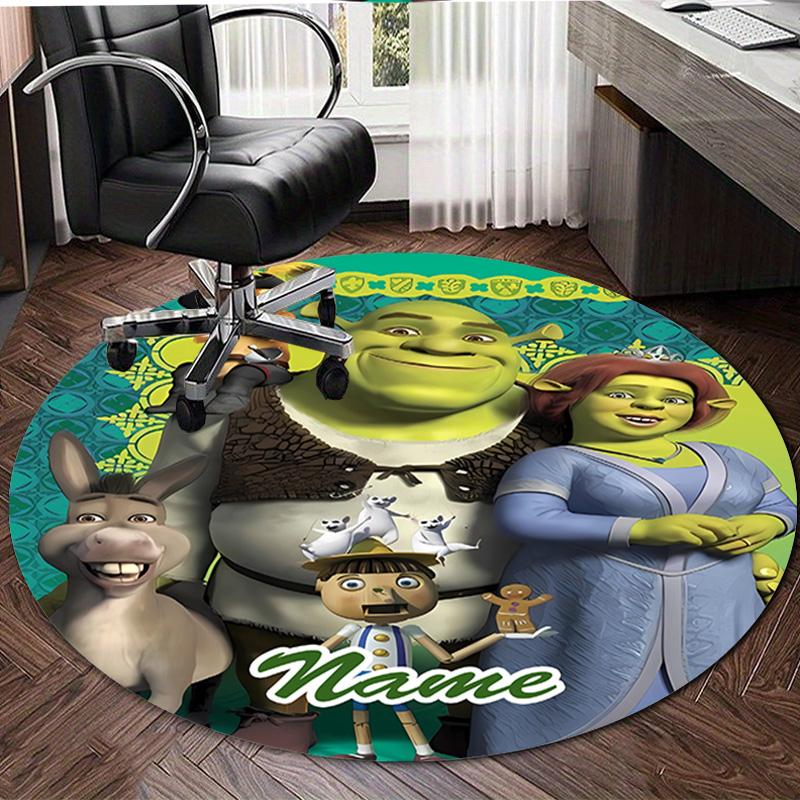 Personalized S-Shrek Round Chair Office Rug - Perfect for Mat, Office Chair & More - Ideal Gift for Birthdays and Holidays