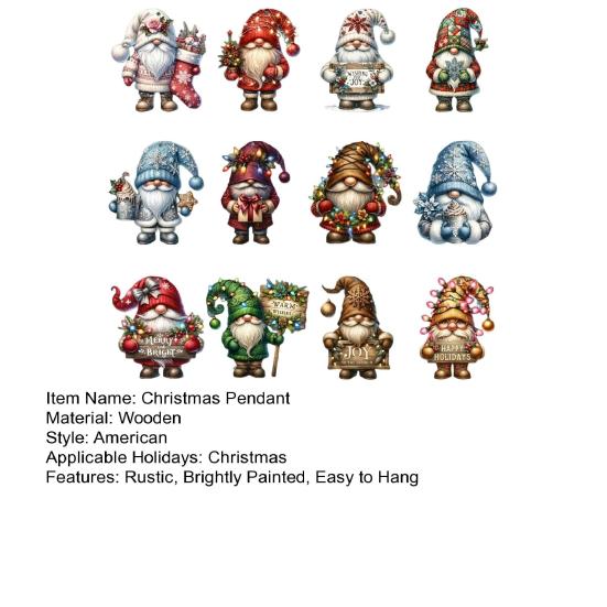 12/24 шт. Рождественские подвесные деревянные карликовые подвесные украшения, легко повесить декор для рождественской вечеринки, макет сцены