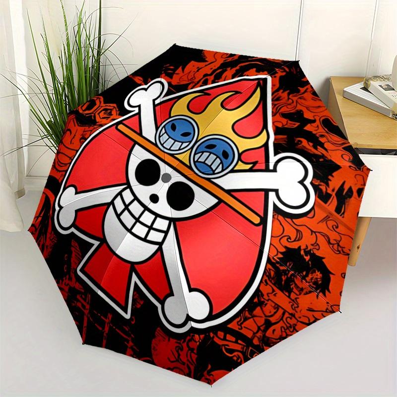 1pc One Piece Logo Automatic Umbrella with Folding feature - Compact Travel Umbrella, Perfect Gift for Birthday, Christmas, 023