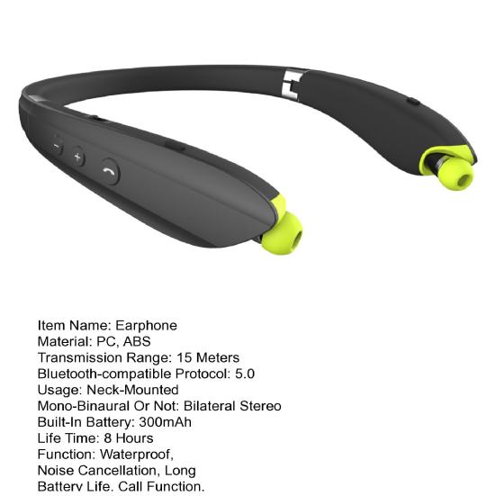 SX-990 Наушники с сабвуфером, подвесные наушники-вкладыши, складные Bluetooth-совместимые беспроводные наушники со звуком HiFi 5.0