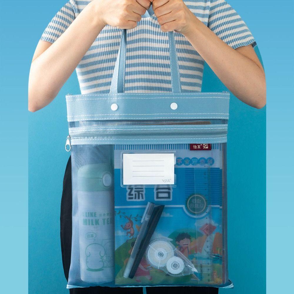 Нейлоновая сетка на молнии прозрачная папка-мешок для сортировки файлов карман для школьных канцелярских принадлежностей