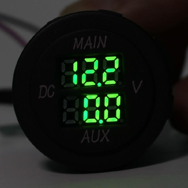 Цифровой двойной вольтметр LED 10-60 В для автомобиля, мотоцикла, измеритель напряжения, детектор вольт