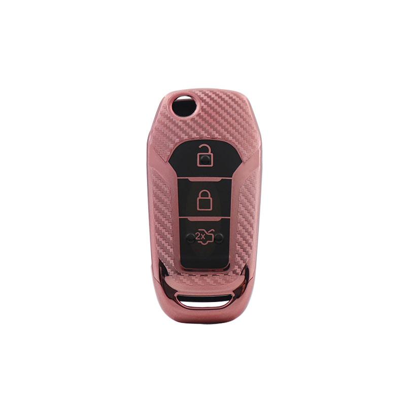 TPU Carbon Fiber Car Remote Key Cover Case Shell Key Fob for Fusion Fiesta Mondeo Ecosport Kuga Escort Everest Ranger F150 Protector Holder