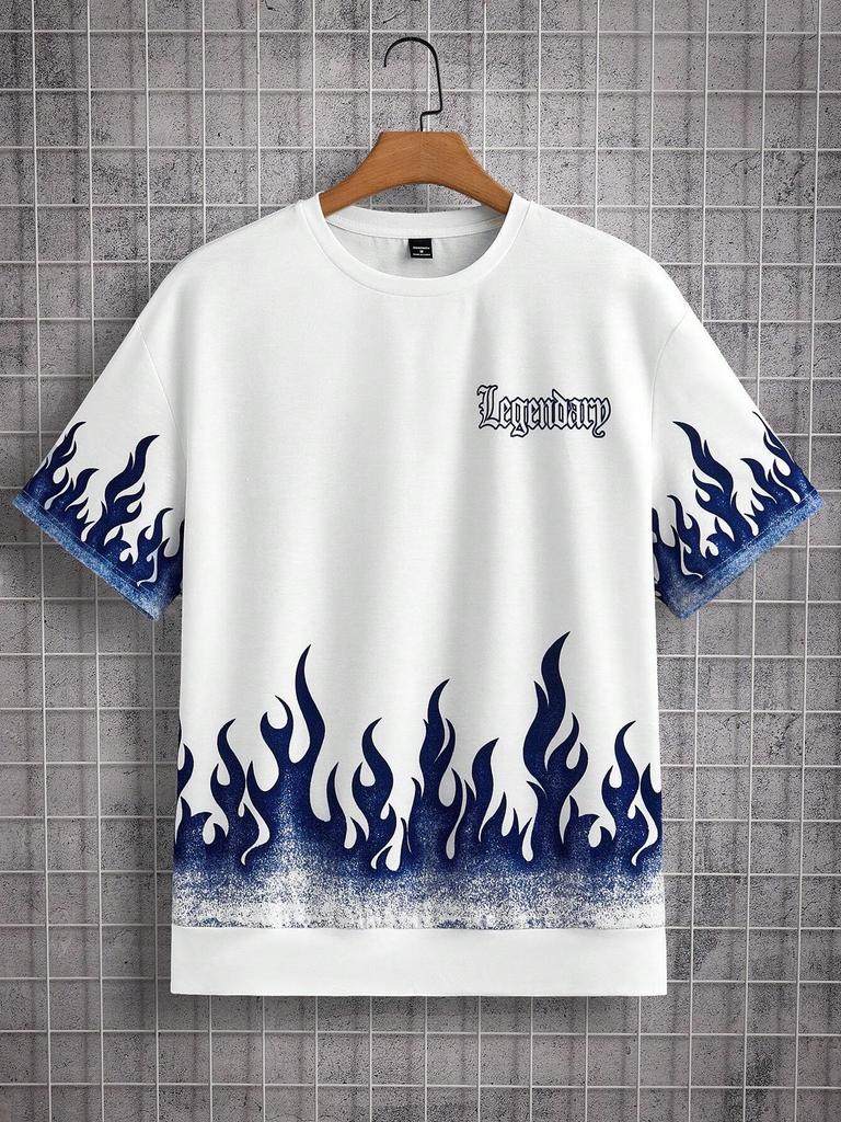 Мужская вязаная повседневная толстовка с принтом букв и пламени Manfinity LEGND