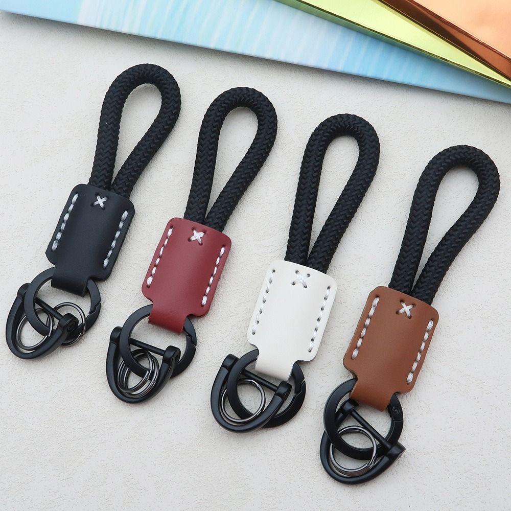 Creative DIY Leather Keychain Handmade Gift Bag Pendant Trendy Car Keychain