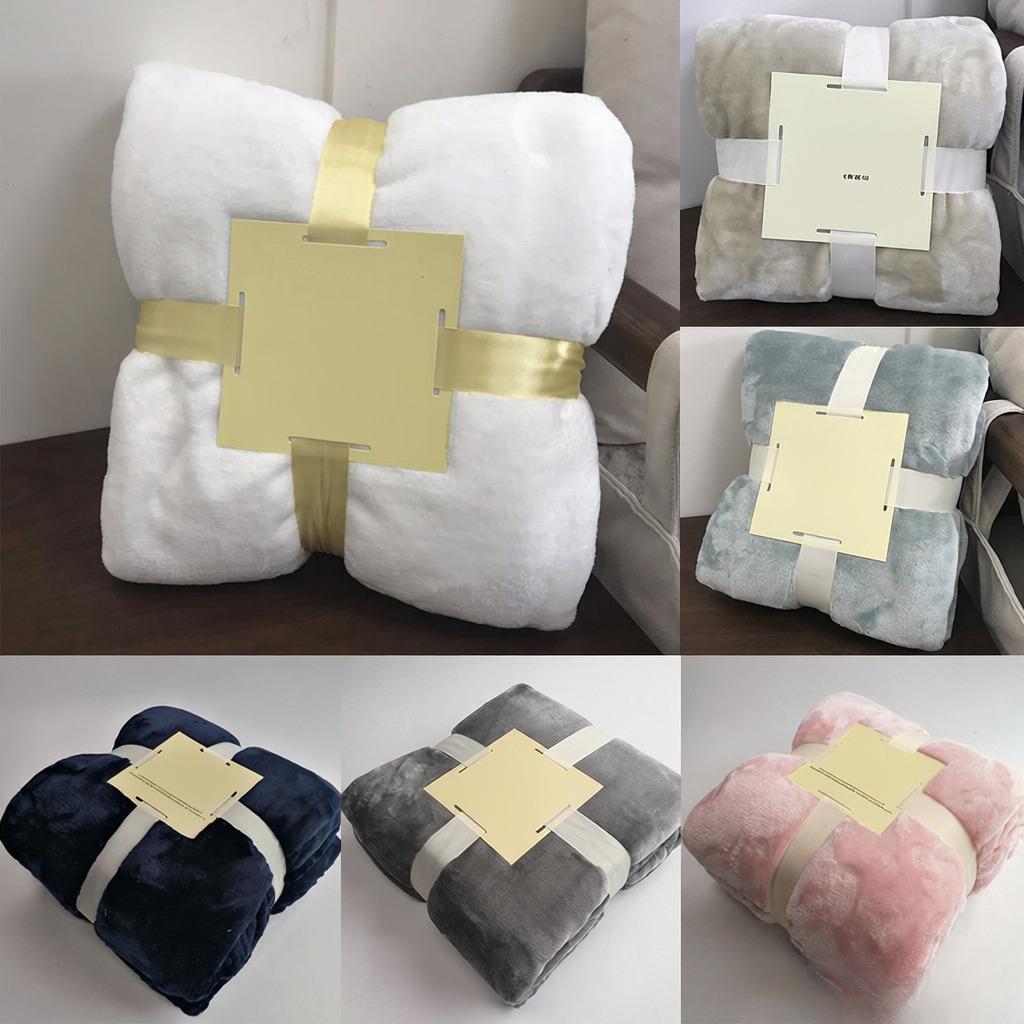 Flannel Fleece Blanket Soft Solid Color Bedspread Sofa Bed Plush Cover Bedding