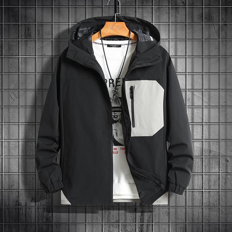 M-8XL Мужская спортивная повседневная куртка с капюшоном больших размеров, рабочее пальто
