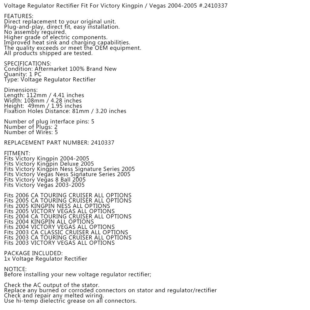 Регулятор напряжения выпрямитель для Victory Kingpin / Vegas Ness 2003-2005 2410337
