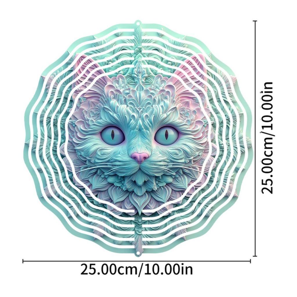 Outdoor Metal Wind Chime 25.4 Cm Double Sided Colorful Rotating Hook Wind Powered Decor for Patio Yard Garden Birthday Gift