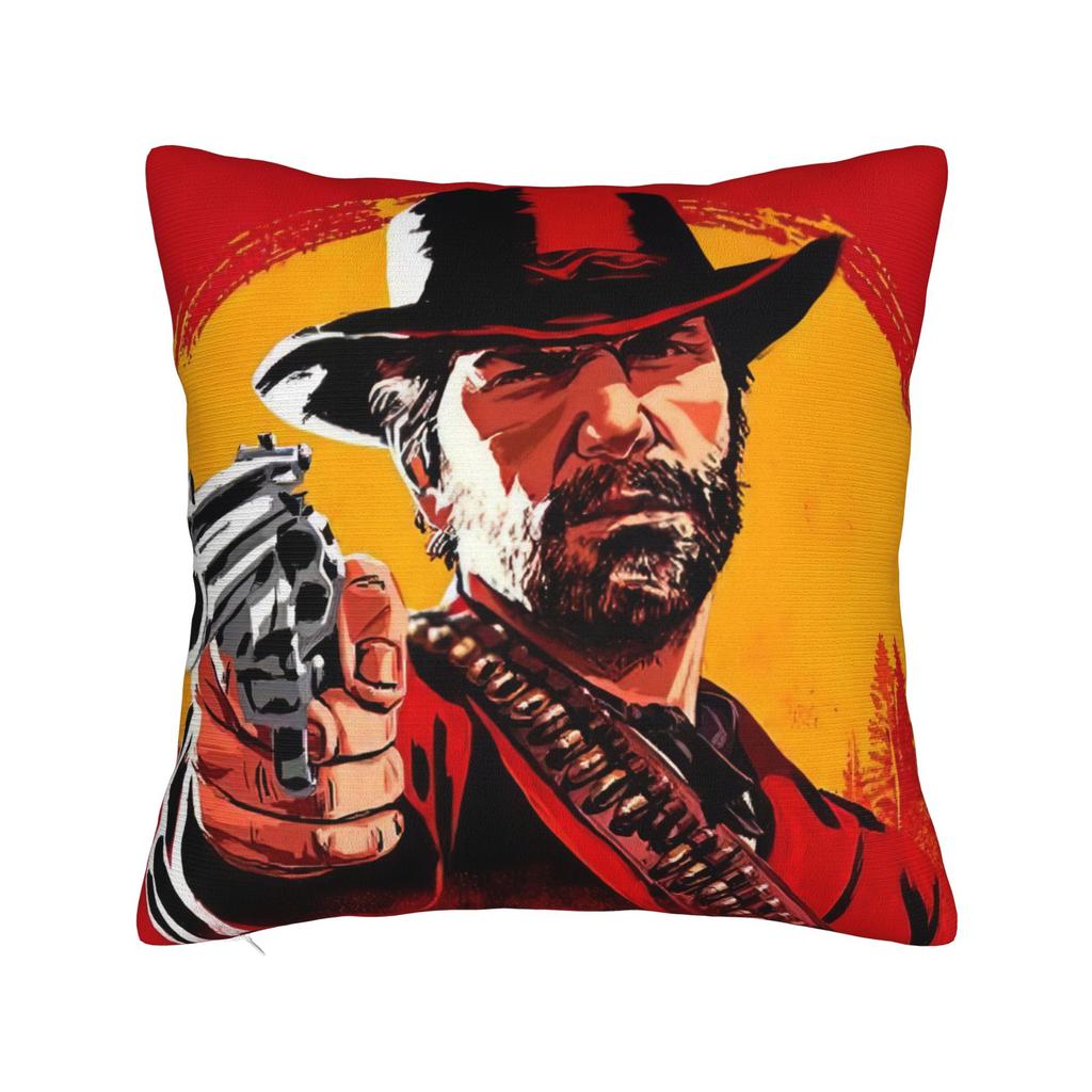 Квадратная наволочка с мемом Артура Моргана RDR2 Игровые чехлы для подушек Модный полиэстер Декор Наволочка для гостиной 40*40 см