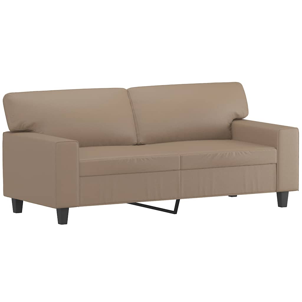 2 Seater Sofa Cappuccino Brown 140 cm Faux Leather