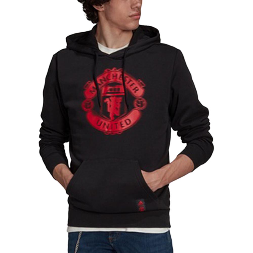 adidas Мужская толстовка с принтом Manchester United Football Series, черная GR3893