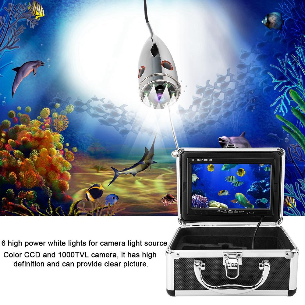 7in 1000TVL HD Monitor 98.4ft IP68 Underwater Waterproof Video Camera