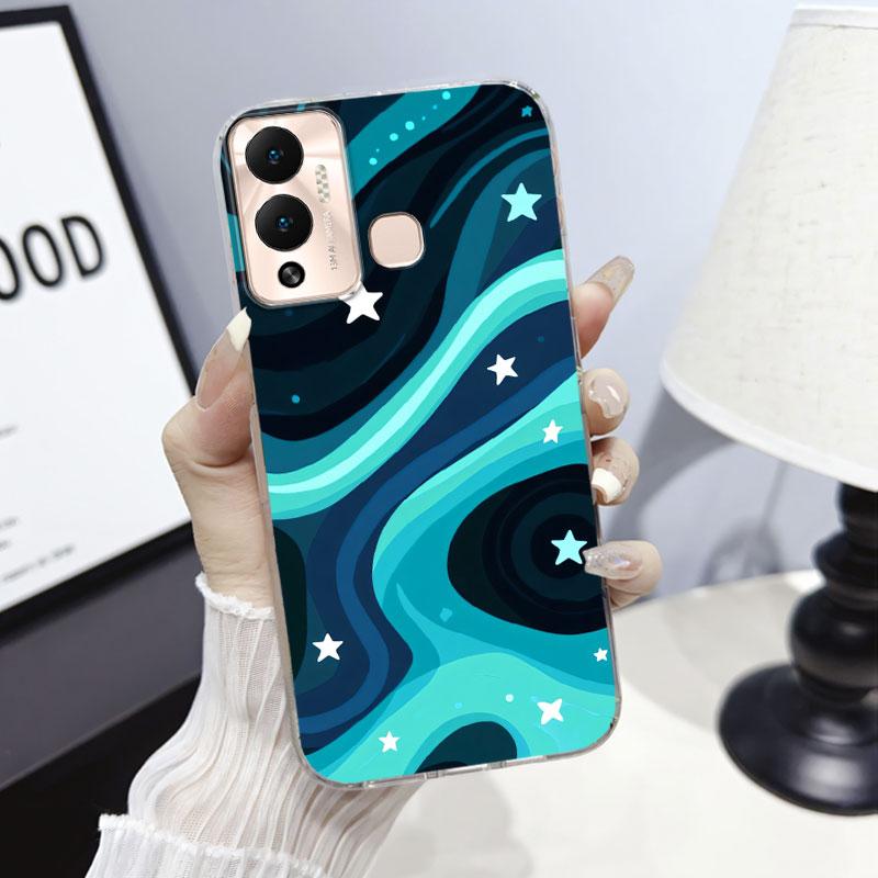 Счастливый Для Infinix Hot 12 Play 12i Чехол Защитная Крышка Для Infinix Hot 12 Play NFC Мраморный Прозрачный Мягкий Силиконовый Чехол Для Телефона Funda