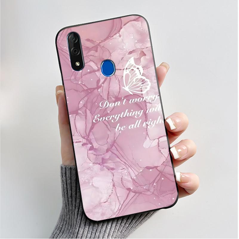 Чехол с рисунком для ZTE Blade V10 Fundas Ударопрочный Coque Capa Мягкий силиконовый Черный корпус Милый цветочный мультяшный чехол