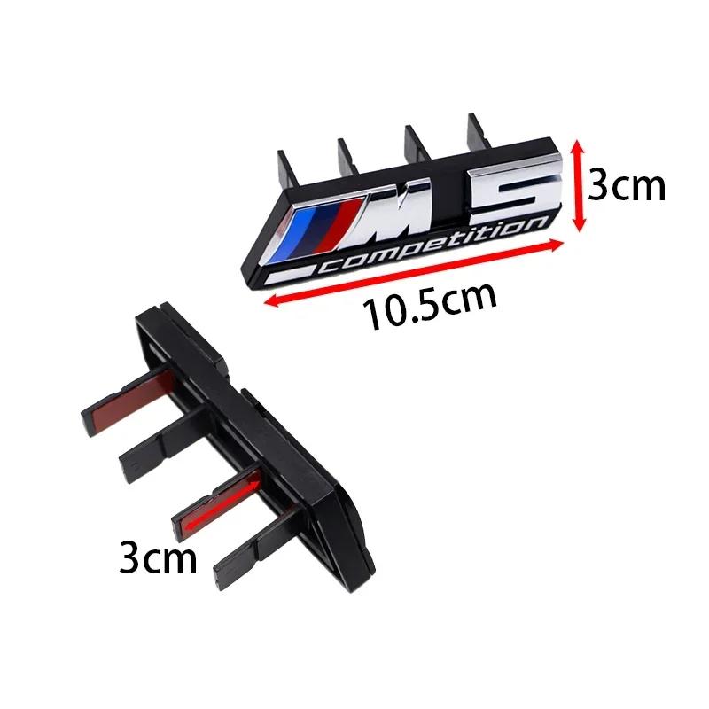 HBSA8 Car Sticker ABS Car Front Grille Emblem M1 M2 M3 M4 M5 M6 M7 X1 X2 X3 X4 X5 X6 X7 For BMW M Competition LOGO Decor Car Styling A
